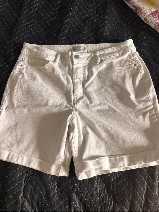 croft & barrow Pants - Croft & Barrow White Blue Jean Shorts Size 14